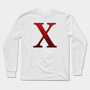 Red Roman Numeral 10 X Long Sleeve T-Shirt